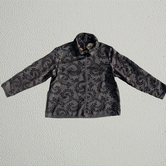 Floral patchwork reversible thin jacket, bohemian, boho chic hippie eclectic - Picture 2 of 9